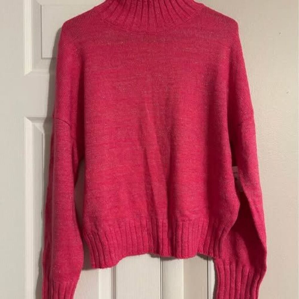 NSR Hot Pink New Mock Neck Sweater Size Large